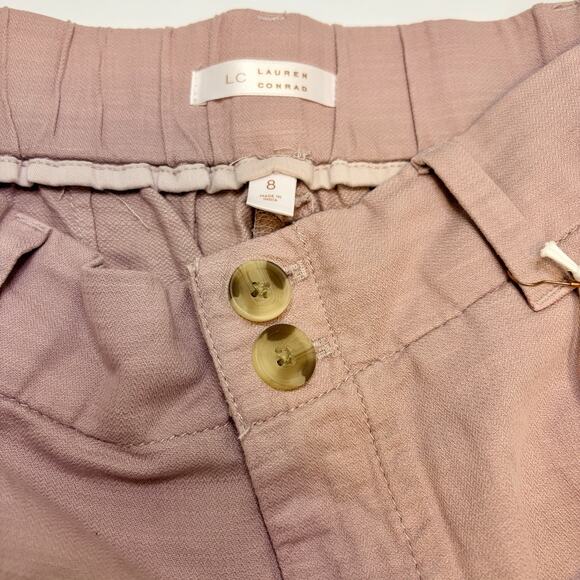 LC Lauren Conrad Womens Pink High Rise Wide Leg Pants Size 8 NWT Casual Work - Picture 6 of 7